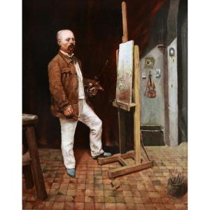Attributed To Jules Ernest Gréby, Self-portrait Of The Artist In His Studio