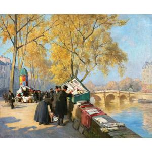 Henri Alphonse BARNOIN, Paris, les bouquinistes au Pont-Neuf