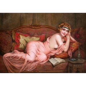 François MARTIN-KAVEL, La muse du peintre en odalisque