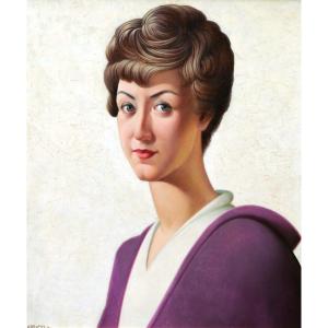 Léon Arrotin, The Woman In Mauve