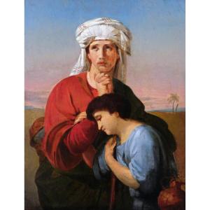 Attributed To François-joseph Navez, Study For Hagar And Ishmael In The Desert