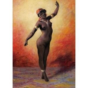 French School Circa 1910-1920, Nude Black Dancer