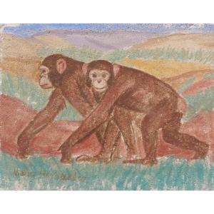 Mateo Hernández Sánchez, Two Monkeys Walking