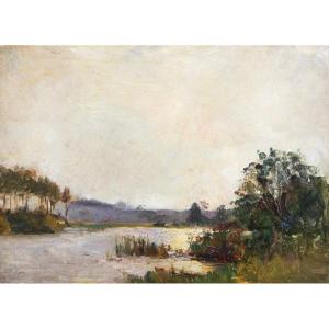 French School Circa 1900, Pond Edge