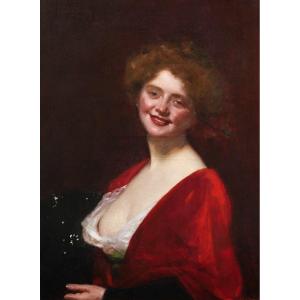 Charles émile Auguste Durand, Known As Carolus-duran, Portrait Of A Young Woman Smiling With A Low Neckline