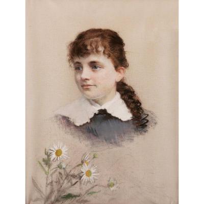 French School Of The 19th Century, Portrait Of Marguerite