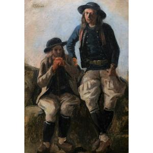 Adolphe Pierre Leleux, Two Young Bretons