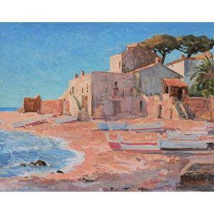 Constantin Alexandrovich Westchiloff, Seaside Landscape In The Mediterranean