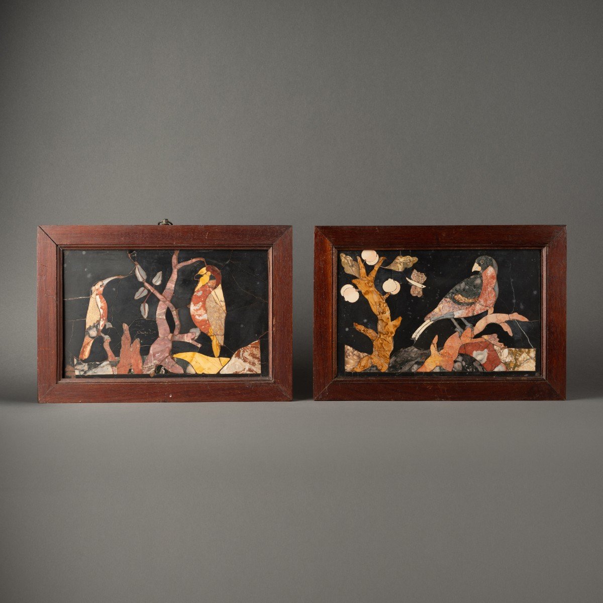 Pair Of 18th Century Pietra Dura Plaques-photo-2