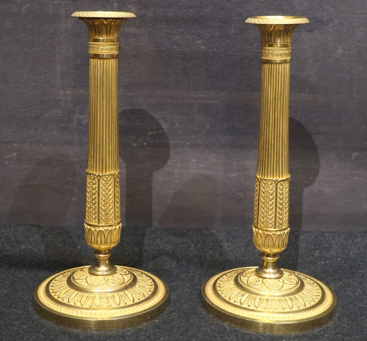 Pair Of Empire Period Candlesticks Early 19th Century-photo-1