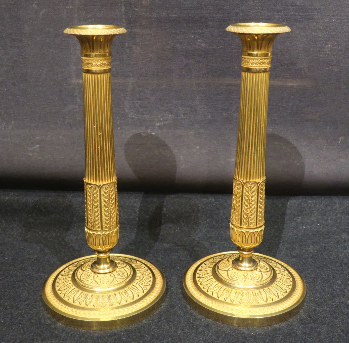 Pair Of Empire Period Candlesticks Early 19th Century