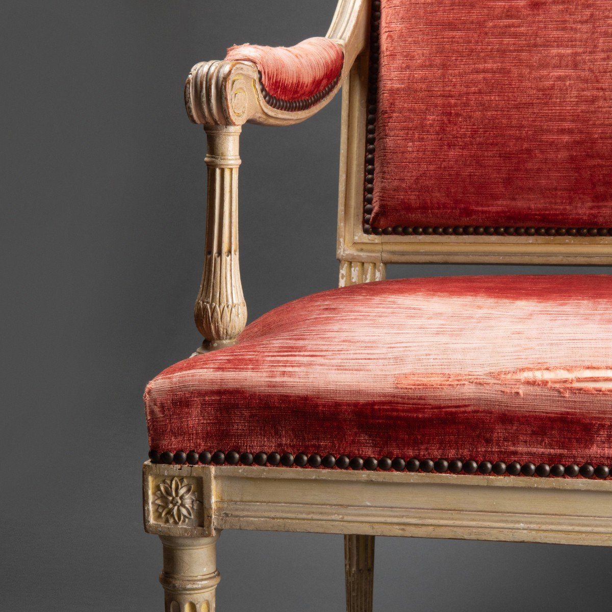 Paire de fauteuils époque Louis XVI estampillés Georges JACOB XVIII ème siècle-photo-2