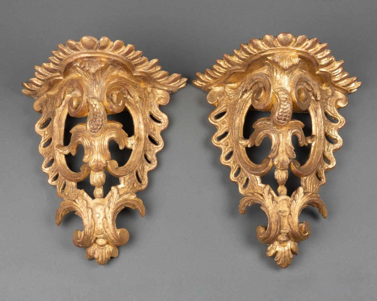 Pair Of Wall Brackets Louis XV Period Mid-18th Century-photo-5