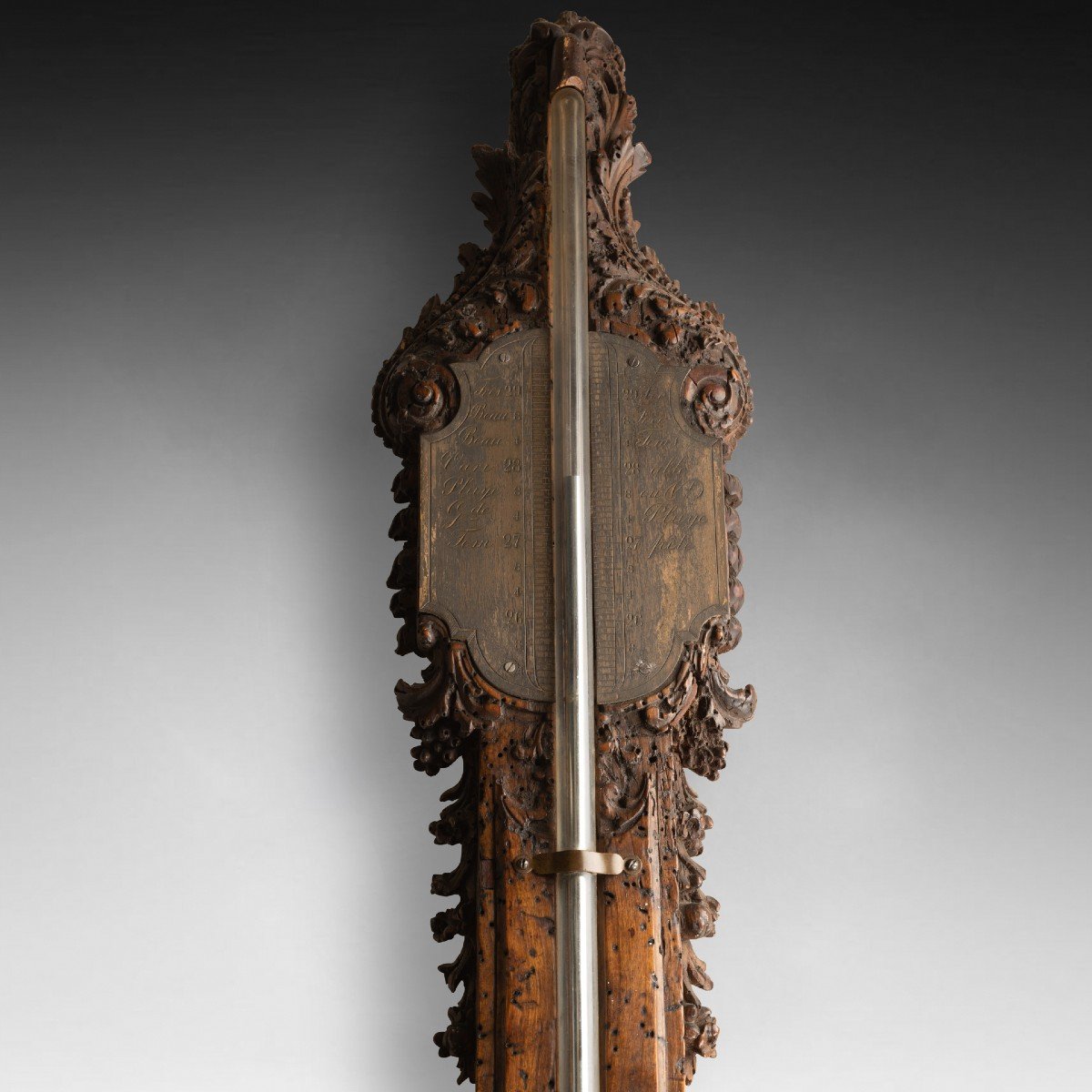 Walnut Thermometer Regency Period 18th Century-photo-4