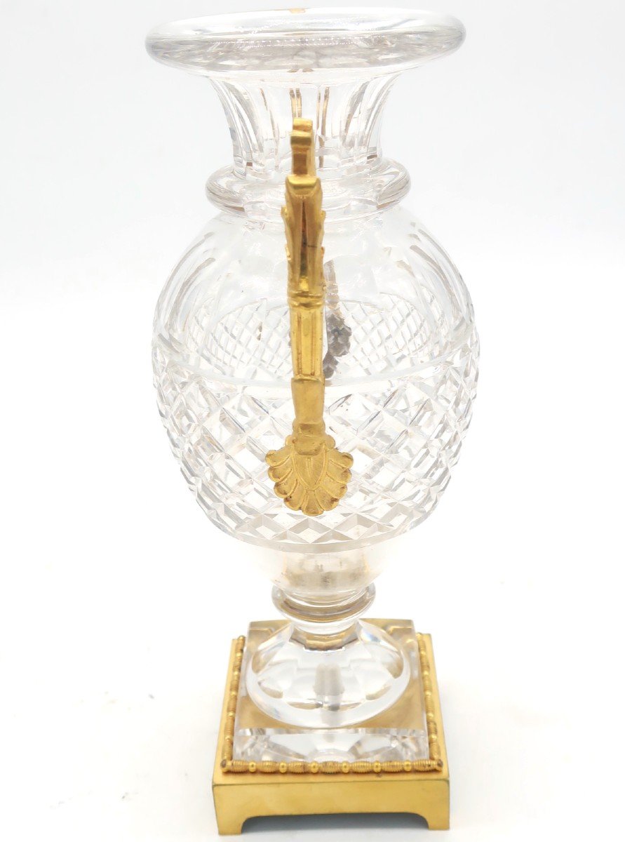 Pair Of Cut Crystal Vases From The Charles X Period, First Half Of The 19th Century-photo-6