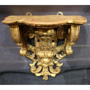 Console murale en bois doré époque Louis XIV premier tiers du XVIII° siècle