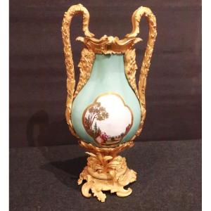 Vase porcelaine Meissen XVIII° monture bronze XIX°