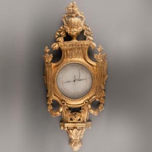 Barometer In Gilded Wood, Louis XVI Period, Late 18th Century