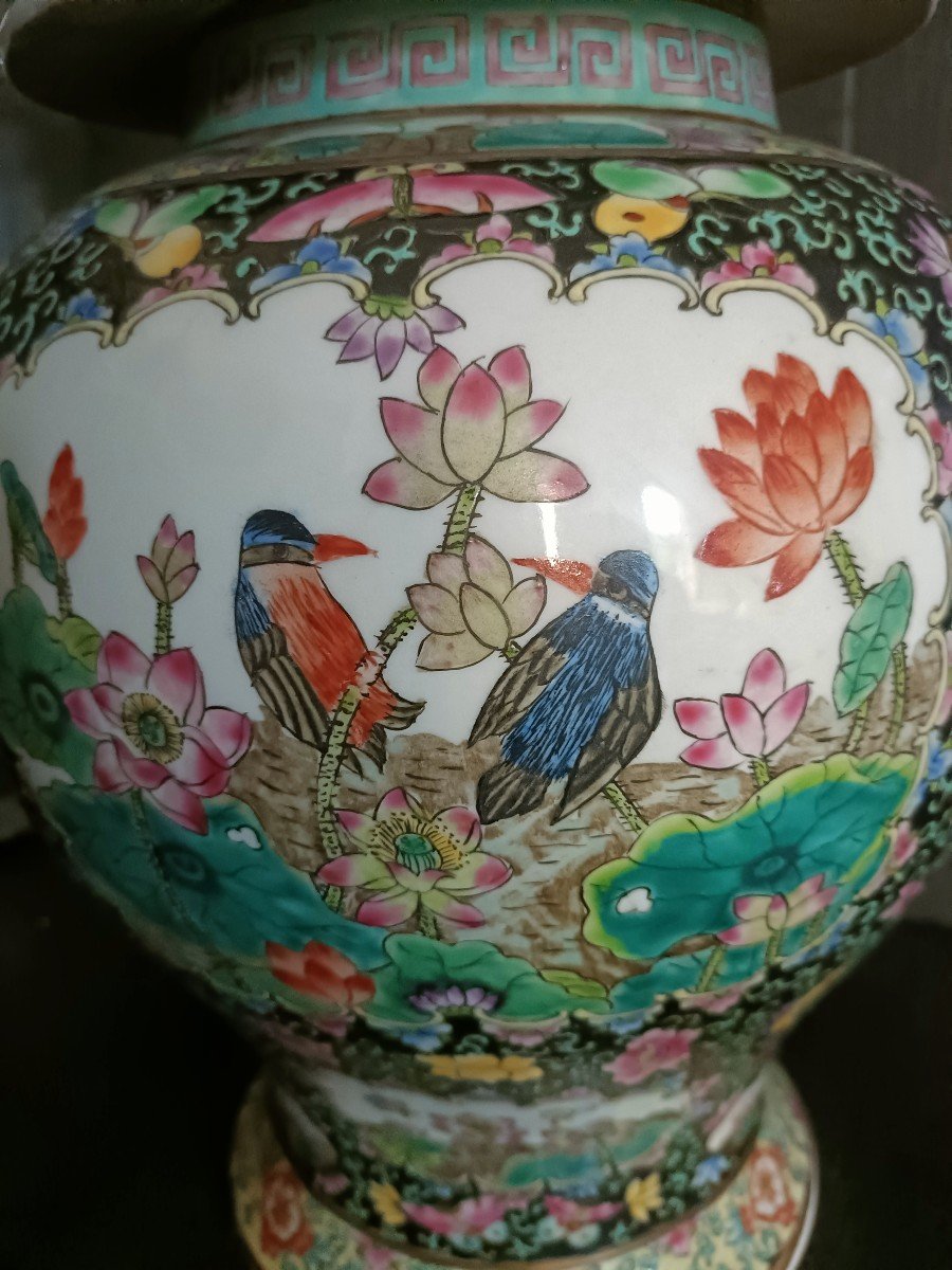 Chine.potiche Couverte En Porcelaine Circa 1900-photo-3