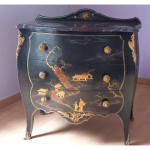 Commode en Laque noire de la Maison Gv Pillinini