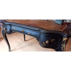 Black Lacquered Lady's Desk Stamped Gv.pillinini 