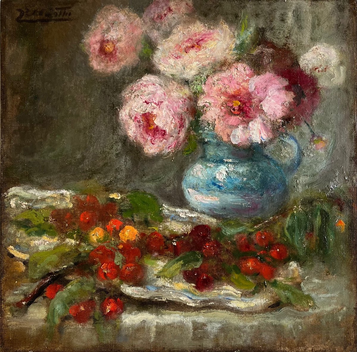 Bouquet de roses et cerises" Jacques Martin-photo-2