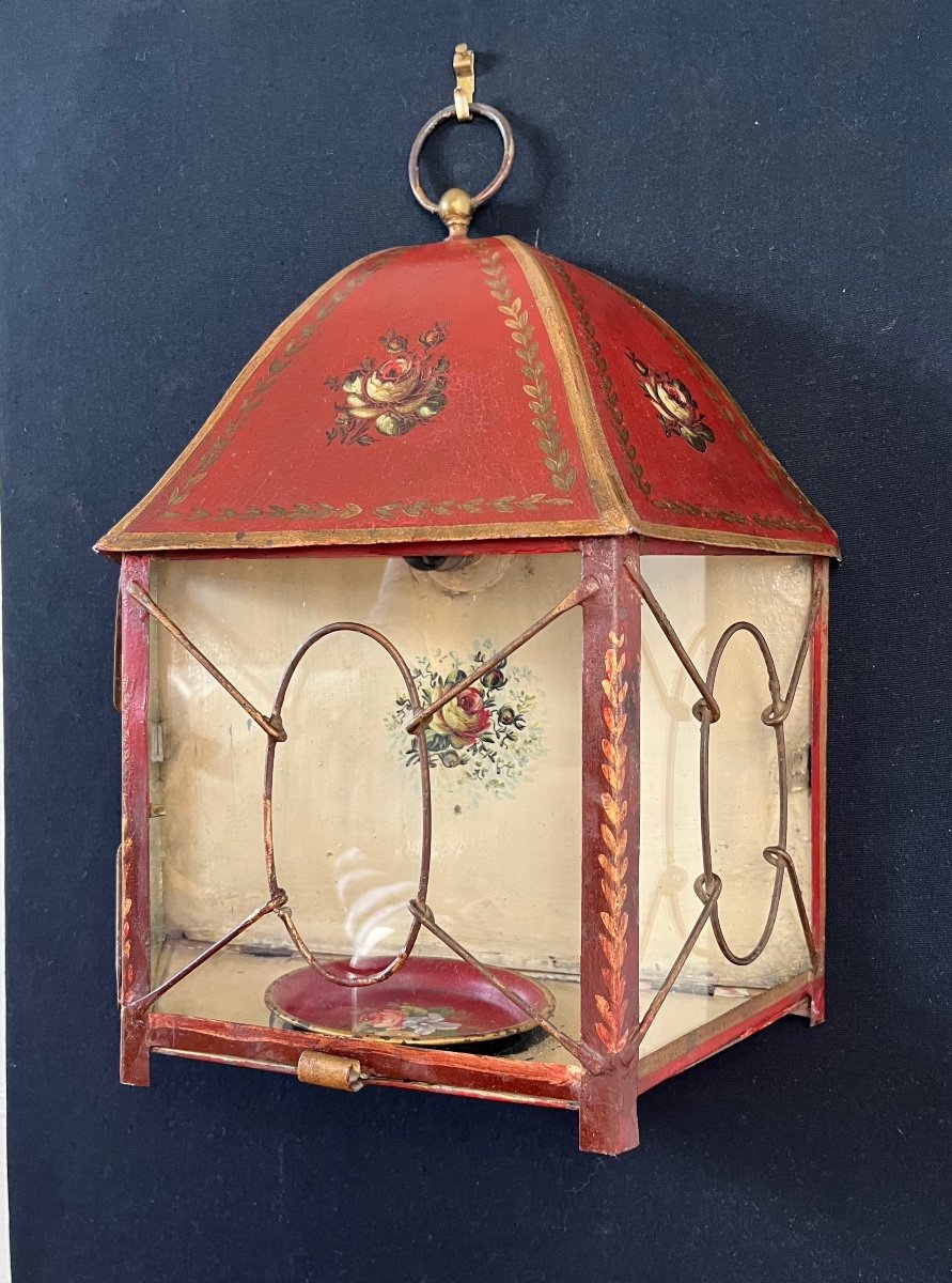 Lantern In Painted Sheet Metal "napoleon III Period-photo-2