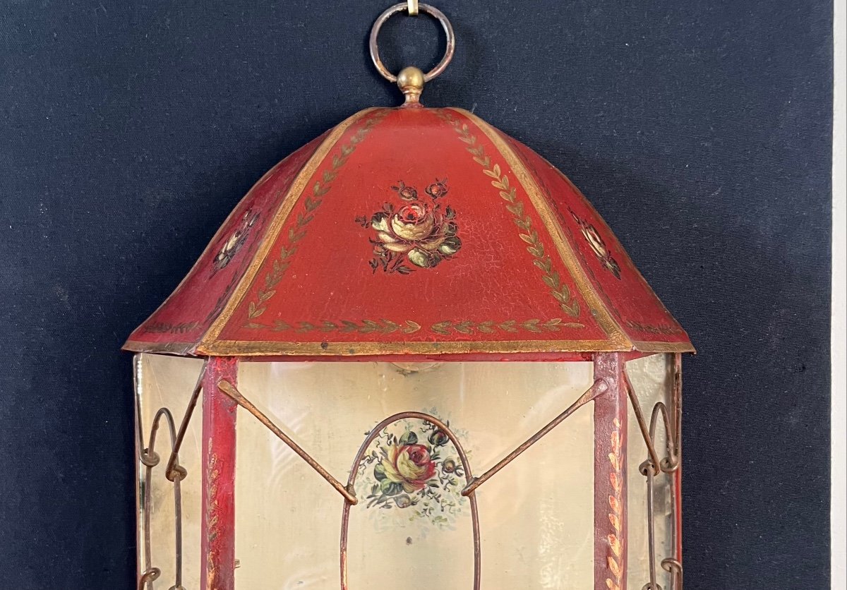 Lantern In Painted Sheet Metal "napoleon III Period-photo-3