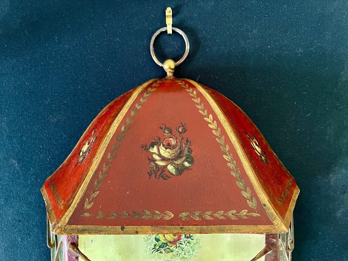 Lantern In Painted Sheet Metal "napoleon III Period-photo-2