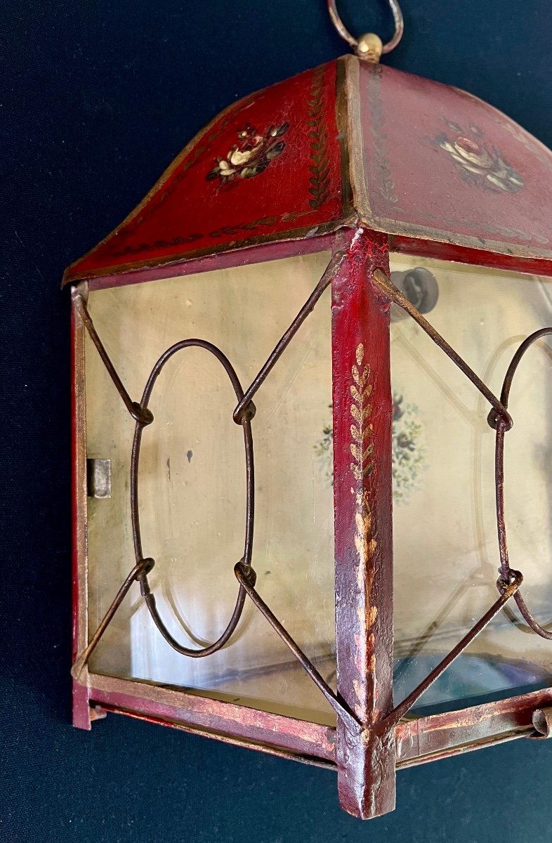 Lantern In Painted Sheet Metal "napoleon III Period-photo-3