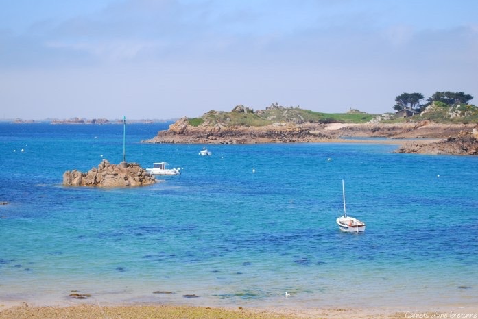 « Côte bretonne , Bréhat ? » École française -photo-2