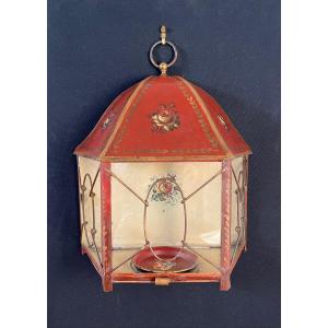 Lantern In Painted Sheet Metal "napoleon III Period