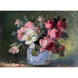 "roses And Carnations In A Vase" Gonthier