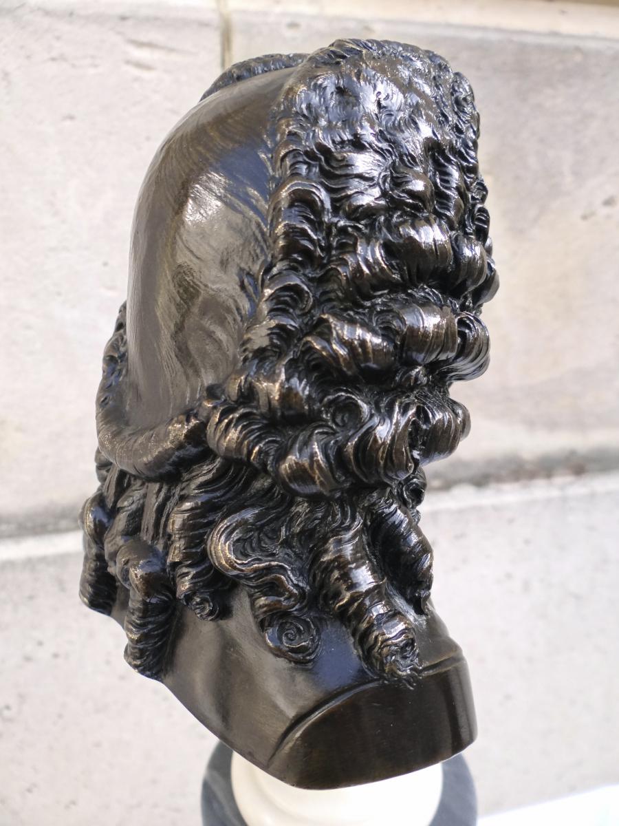 Pair Of Bronze Busts: Voltaire And Rousseau-photo-1