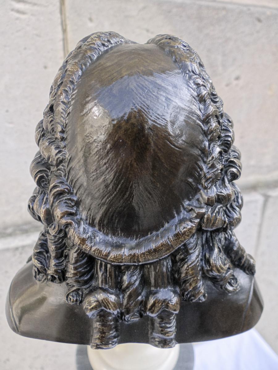 Pair Of Bronze Busts: Voltaire And Rousseau-photo-2