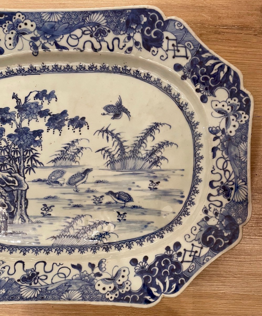 Qianlong Dish. Blue White Chinese Porcelain 18th Century-photo-4