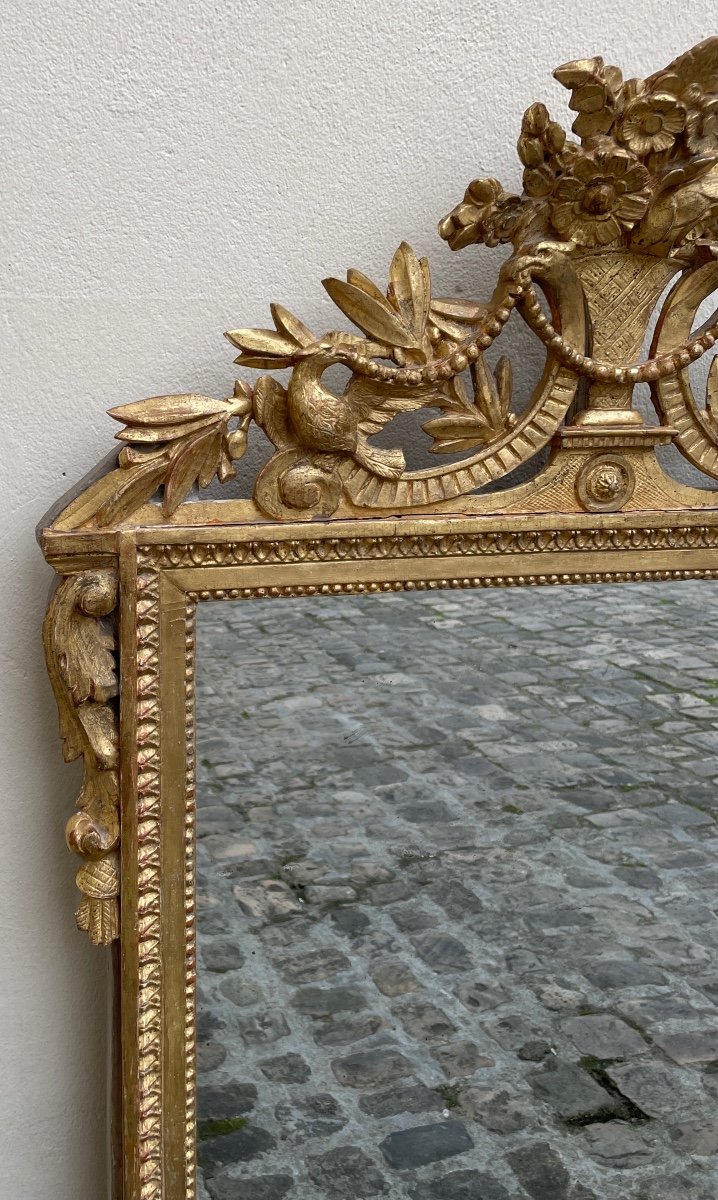 Louis XVI Period Mirror In Golden Wood-photo-4