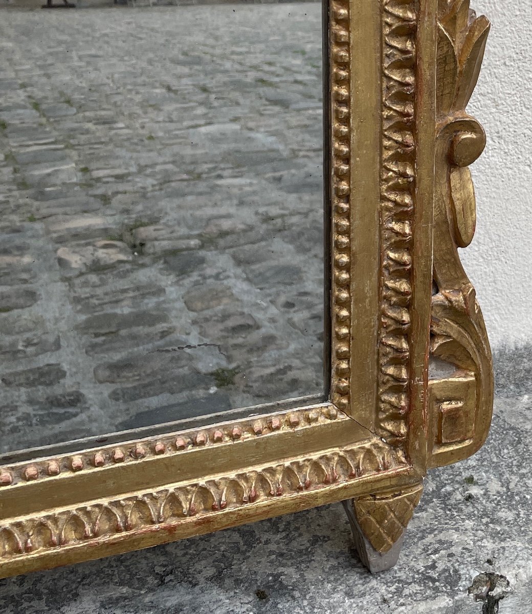 Louis XVI Period Mirror In Golden Wood-photo-3