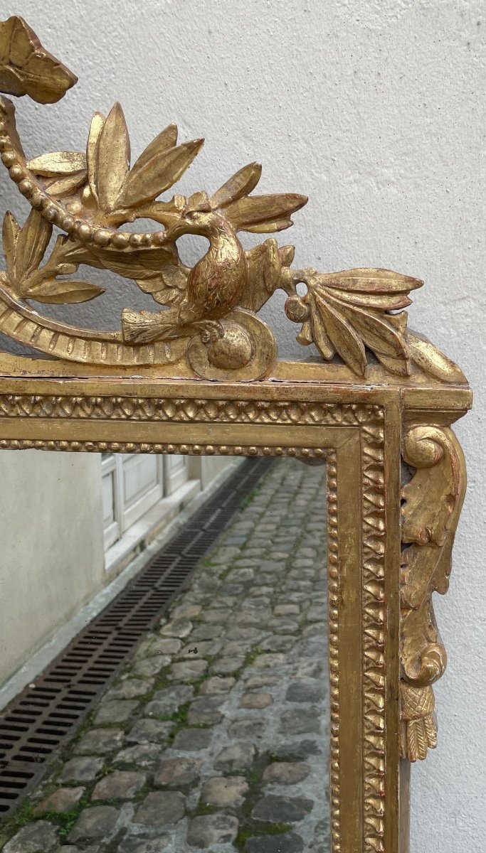 Louis XVI Period Mirror In Golden Wood-photo-5