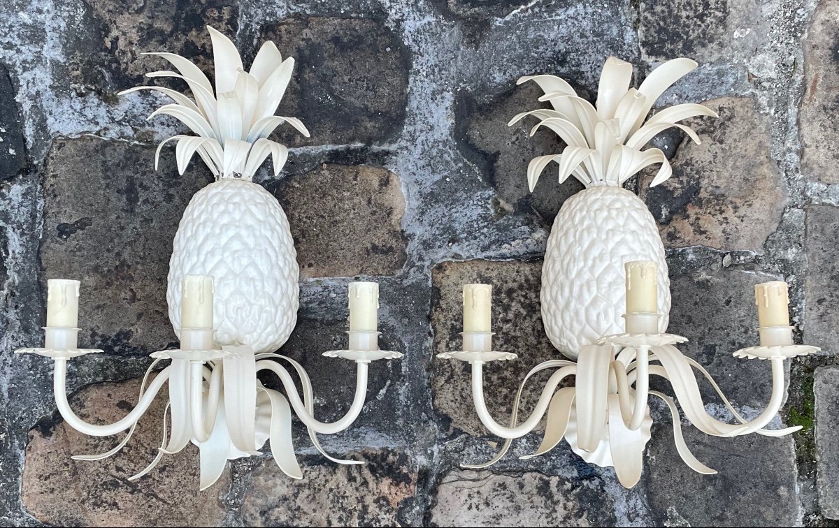 Pair Of Pineapple Sconces