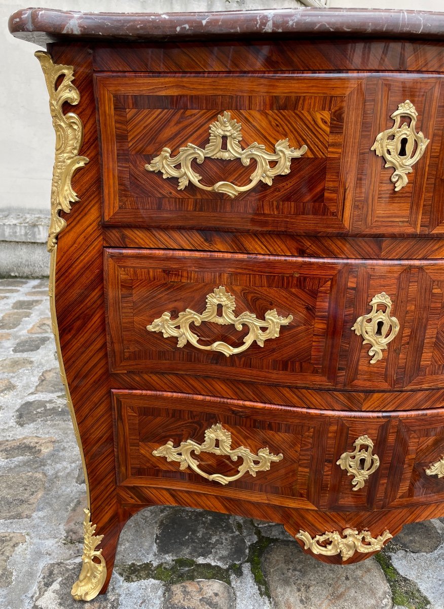 Louis XV Period Chest Of Drawers Stamped Jc Ellaume-photo-6