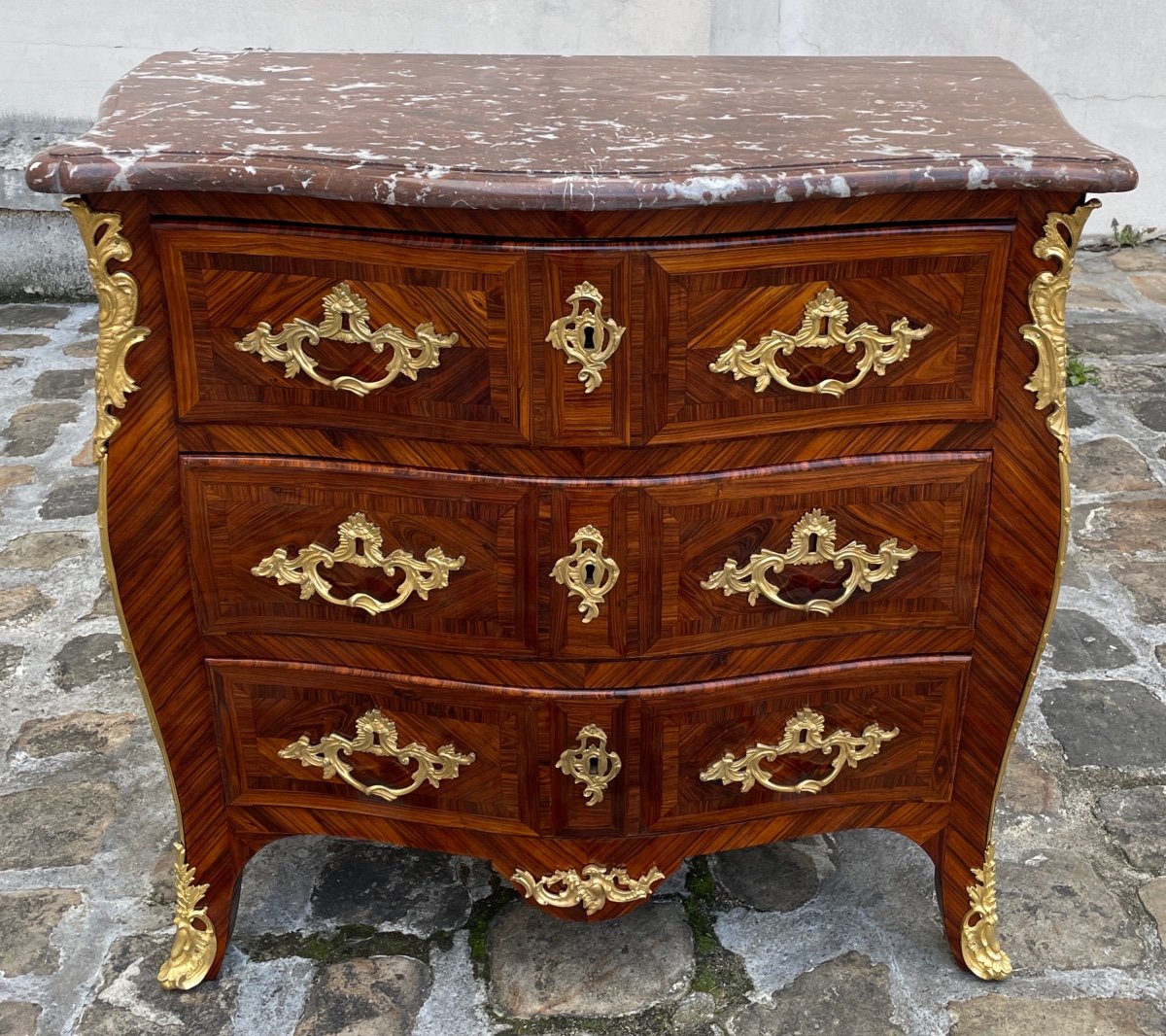 Louis XV Period Chest Of Drawers Stamped Jc Ellaume