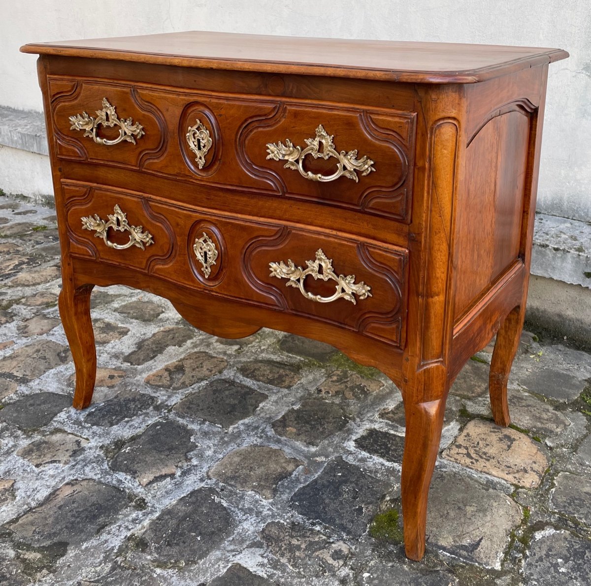 Commode d'époque Régence En Noyer-photo-3