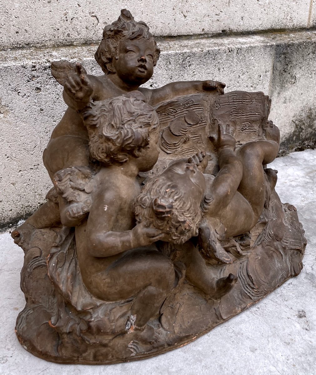 Sculpture En Terre Cuite. Les Enfants Musiciens-photo-4