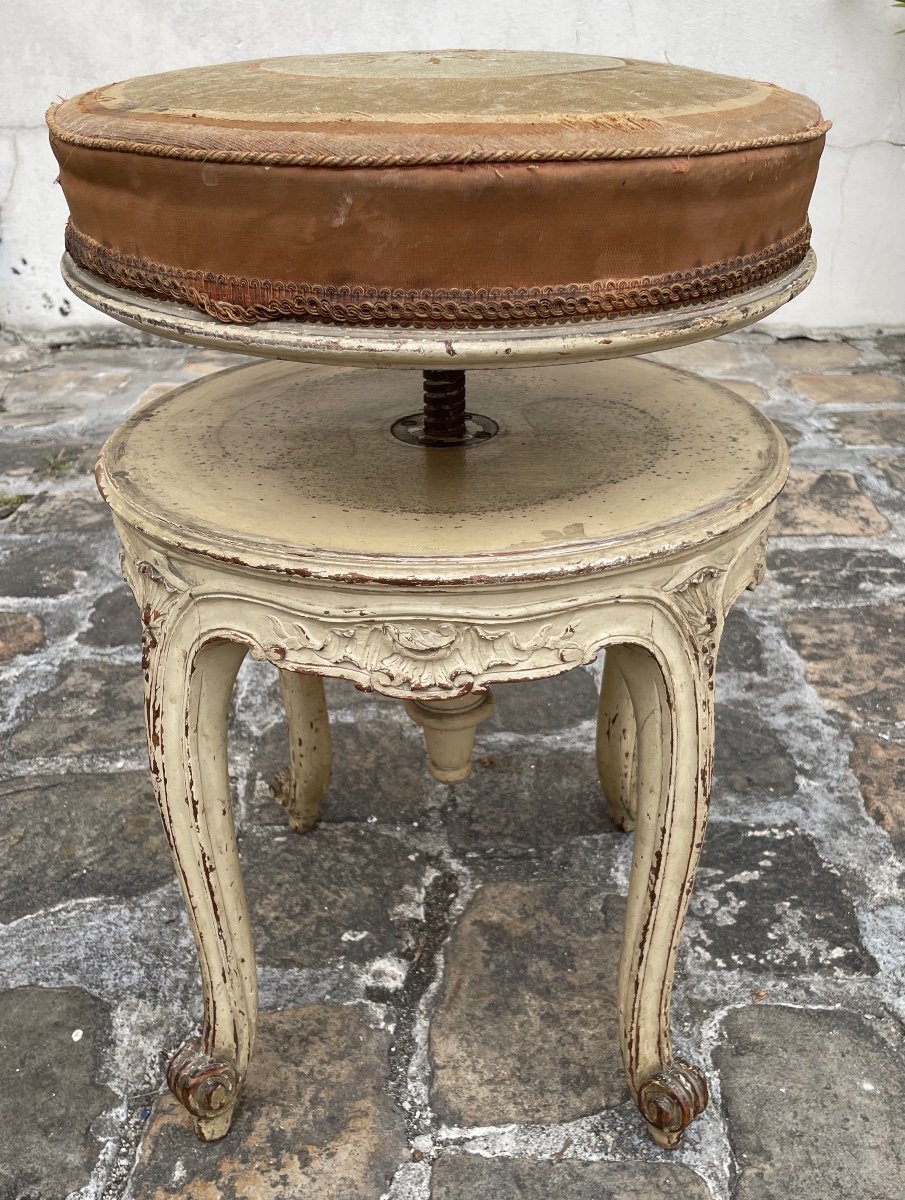 Tabouret De Piano De Style Louis XV-photo-1