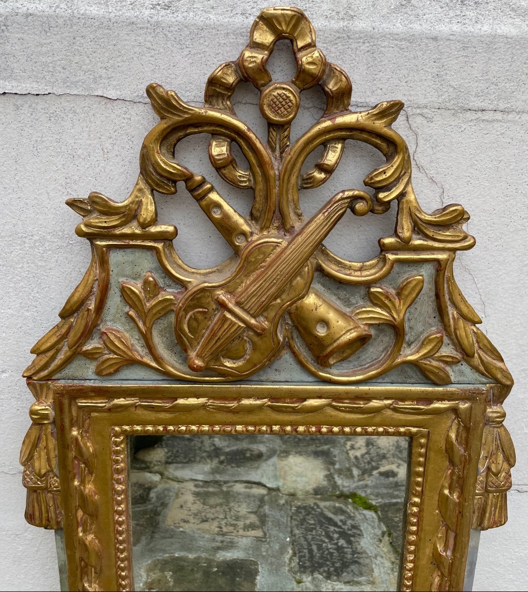 Louis XVI Mirror In Carved And Gilded Wood-photo-2