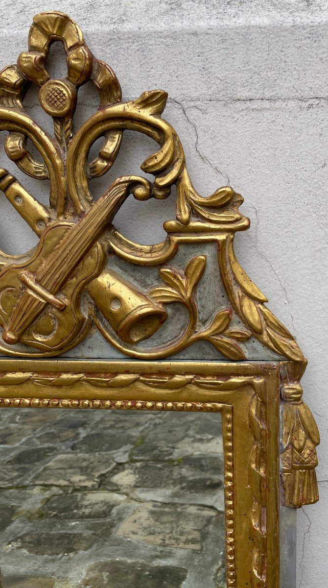 Louis XVI Mirror In Carved And Gilded Wood-photo-1