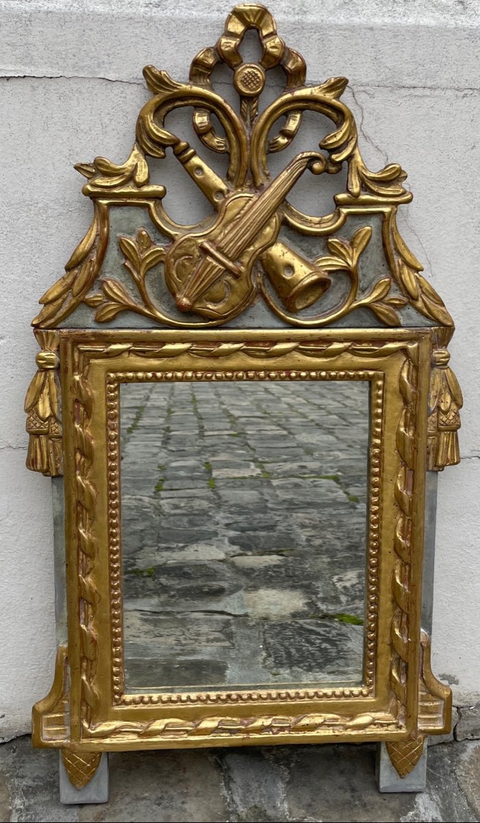 Louis XVI Mirror In Carved And Gilded Wood-photo-7