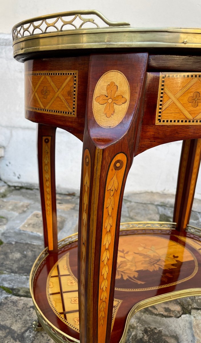 Small Louis XV Style Oval Writing Table-photo-7