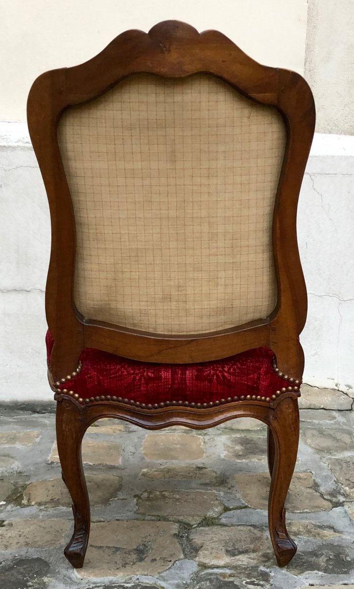 Six Lyonnaise Chairs Louis XV Period In Walnut-photo-2